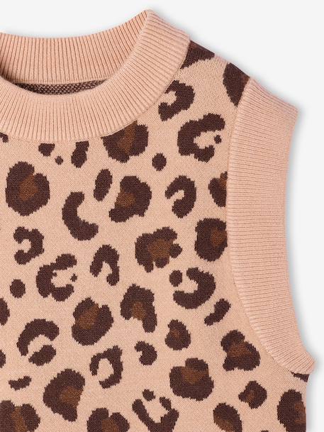 Pull sans manche fille camel+écru - vertbaudet enfant 
