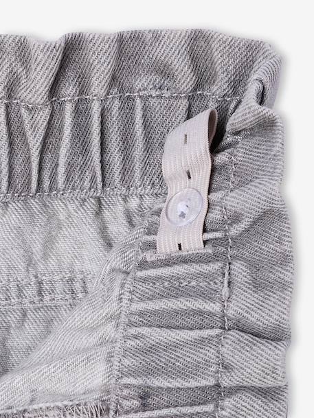 Jean fille paperbag poches coeur bleu moyen+denim brut+denim gris - vertbaudet enfant 