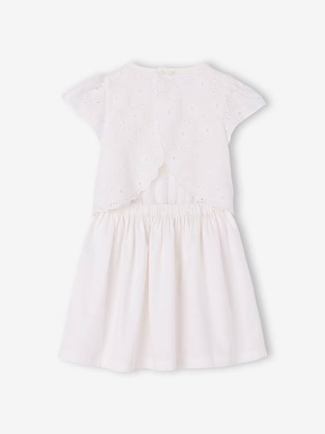 Robe patineuse fille bi-matière blanc - vertbaudet enfant 
