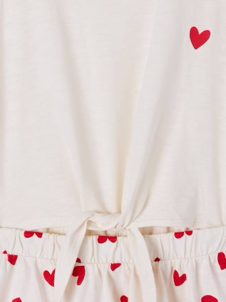 Robe fille effet 2 en 1 blanc imprimé+écru+vanille - vertbaudet enfant 