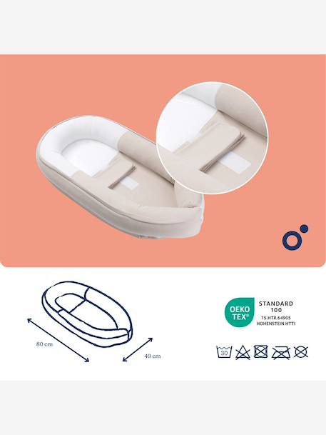 Verkleinkussen meegroeibed BABYMOOV Doomoo Cocoon beige, bedrukt+grijs - vertbaudet enfant 