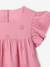 Robe fille gaze de coton brodée fleurs bleu pâle+vert sauge+vieux rose - vertbaudet enfant 