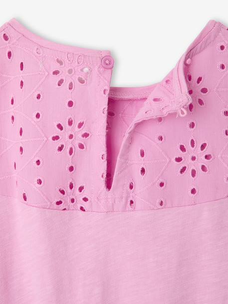 Robe détails en broderie anglaise fille corail+lilas+mauve+vert sauge - vertbaudet enfant 