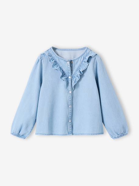 Chemise fille denim coton stone - vertbaudet enfant 