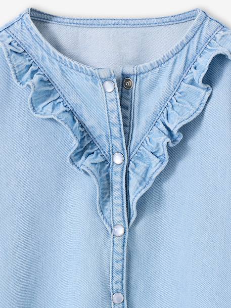 Chemise fille denim coton stone - vertbaudet enfant 