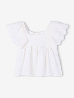 -Blouse à volants gaze de coton