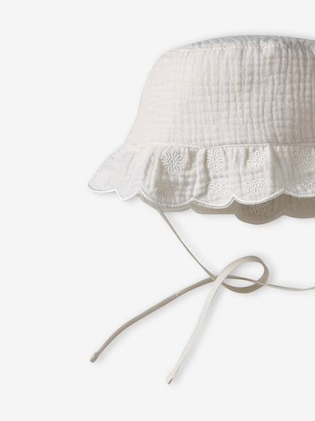 Chapeau bébé fille bords festonnés écru - vertbaudet enfant 