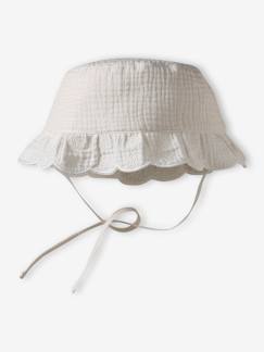 -Chapeau bébé fille bords festonnés