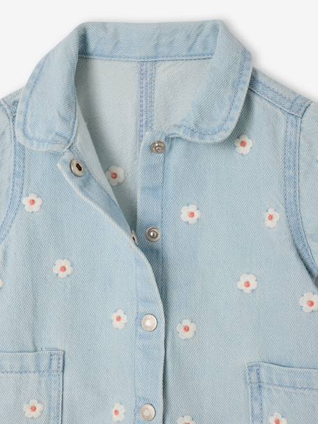 Combishort bébé fille denim denim bleached - vertbaudet enfant 