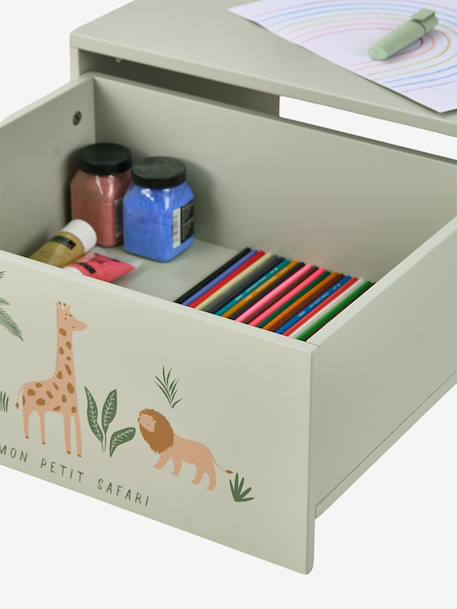 Table d'activités avec coffre de rangement beige+rose - vertbaudet enfant 