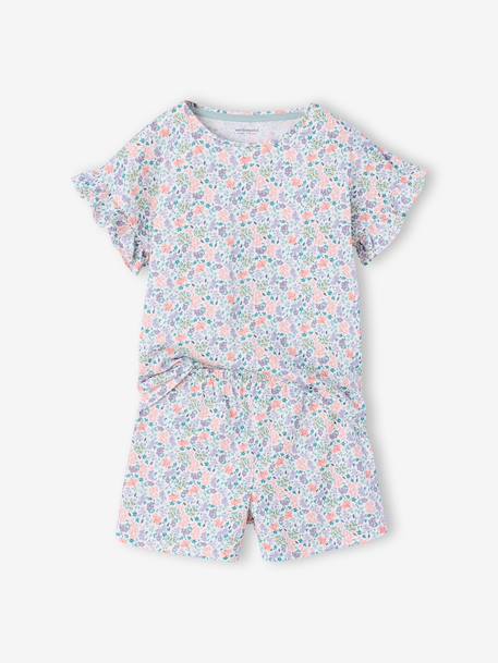 Lot de 2 pyjashorts fille manches courtes en coton écru - vertbaudet enfant 