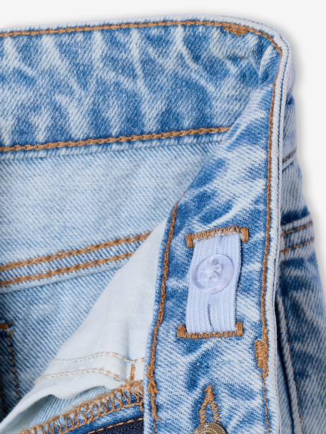 Ruime meisjesjeans MorphologiK met een smalle taille denimgrijs+donkerblauw+lichtblauw+middenblauw - vertbaudet enfant 