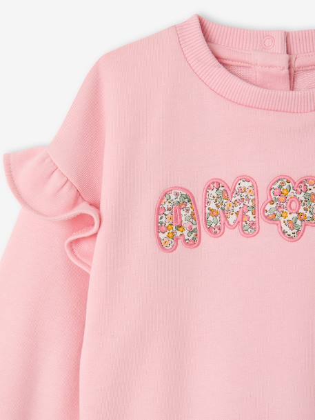 sweater  met lange mouwen voor babymeisjes lichtroze - vertbaudet enfant 