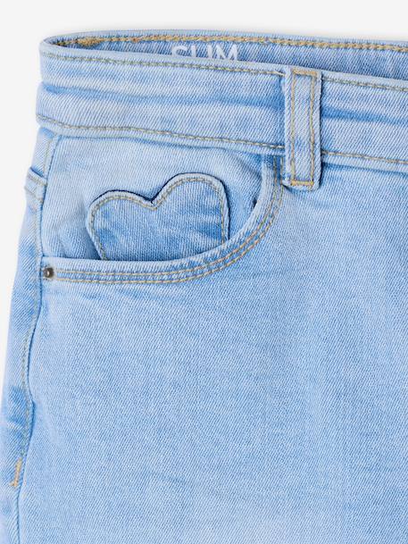 Smalle jeans large meisjes denimgrijs+donkerblauw+gebleekt denim+grijs+middenblauw - vertbaudet enfant 