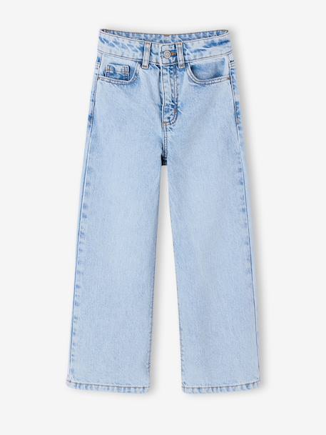 Ruime meisjesjeans MorphologiK met een smalle taille denimgrijs+donkerblauw+lichtblauw+middenblauw - vertbaudet enfant 