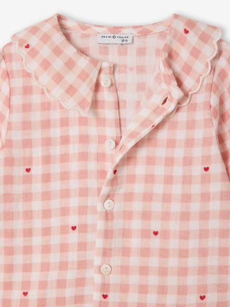 Pyjama bébé col large Capsule mère-fille rose poudré - vertbaudet enfant 