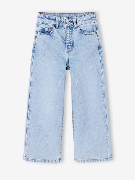 Wijde meisjesjeans medium lichaamsbouw denimgrijs+donkerblauw+lichtblauw+middenblauw - vertbaudet enfant 