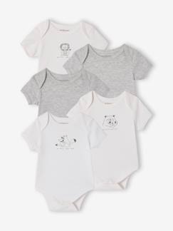 -Lot 5 bodies bébé manches courtes
