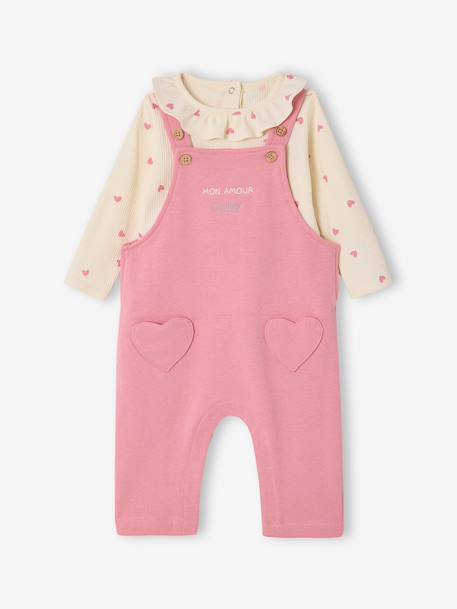 Babyset salopet voor babymeisjes rozen - vertbaudet enfant 