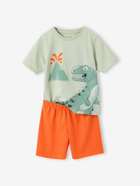 Set van 2 pyjamashorts voor jongens met dinosaurusprint saliegroen - vertbaudet enfant 