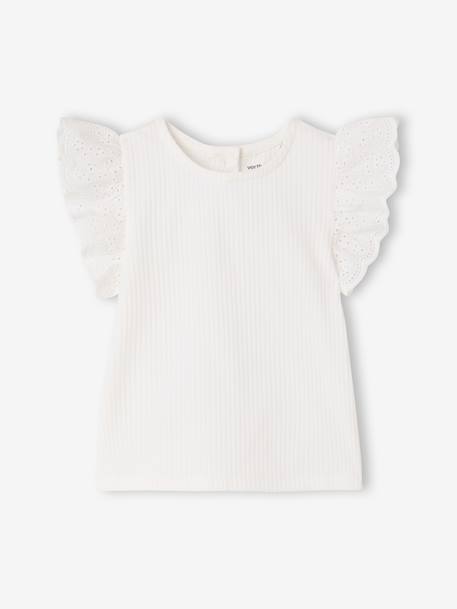 T-shirt bébé fille manches courtes blanc - vertbaudet enfant 