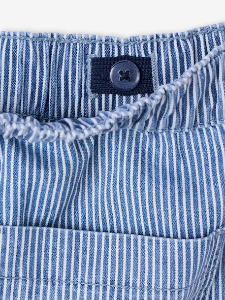 Pantalon denim garçon battle coton rayé bleu - vertbaudet enfant 