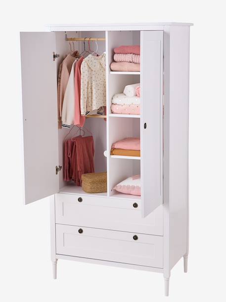 Armoire 2 portes + 2 tiroirs Canopée blanc - vertbaudet enfant 