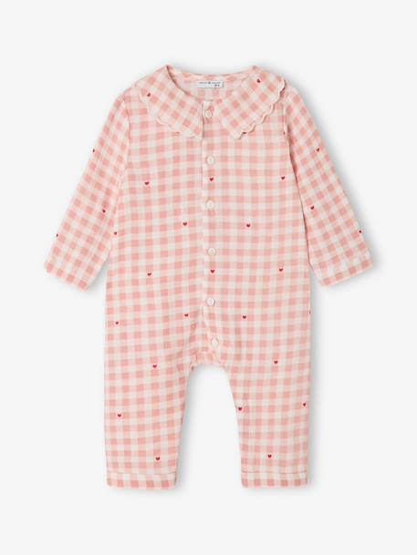 Pyjama bébé col large Capsule mère-fille rose poudré - vertbaudet enfant 