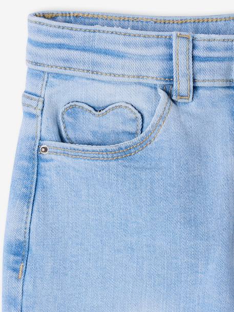 Jean fille slim morphologik tour de hanches medium bleu foncé+bleu moyen+denim bleached+gris - vertbaudet enfant 