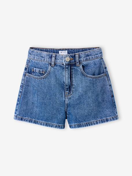 Short enfant en denim coton bleu moyen+denim gris - vertbaudet enfant 