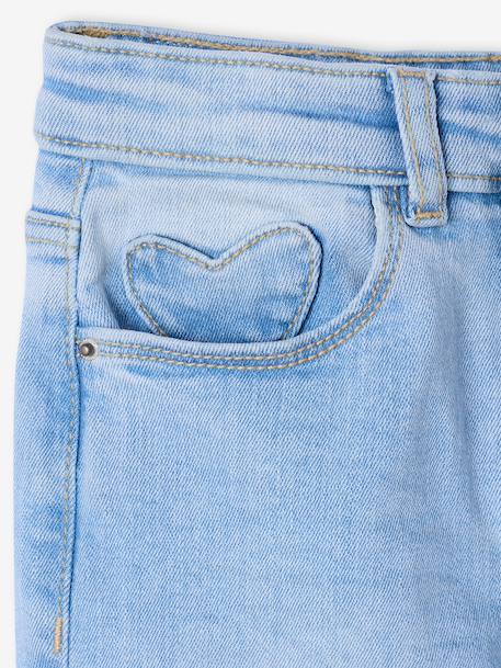 Jean fille slim morphologik tour de hanches fin bleu foncé+bleu moyen+denim bleached+denim gris+gris - vertbaudet enfant 