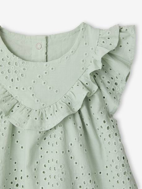 Blouse bébé fille broderie anglaise vert d'eau - vertbaudet enfant 
