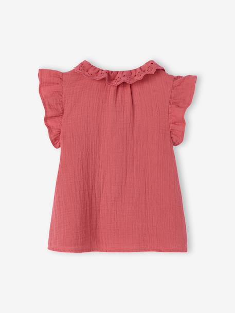 Blouse met ruches oudroze - vertbaudet enfant 