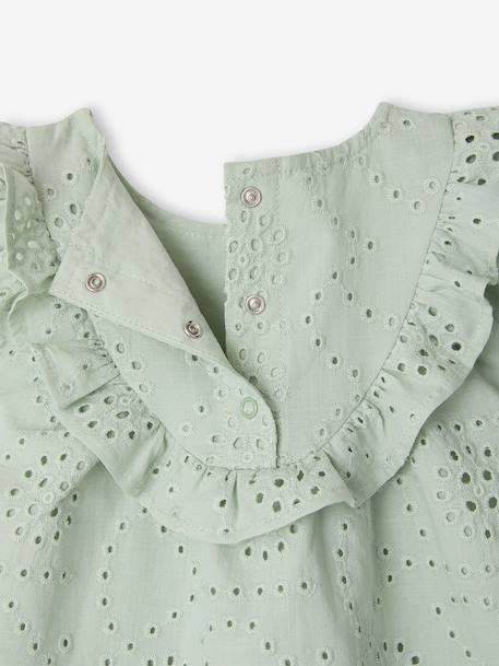Blouse bébé fille broderie anglaise vert d'eau - vertbaudet enfant 