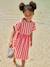 Robe fille en seersucker rayé rouge - vertbaudet enfant 