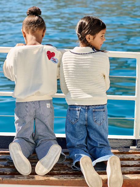 Pull fille en maille fantaisie écru - vertbaudet enfant 