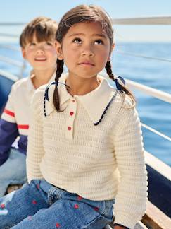 -Pull fille en maille fantaisie