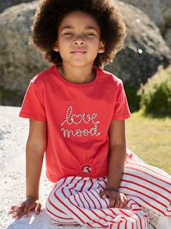 -T-shirt voor meisjes met een sierlijke strikdetail