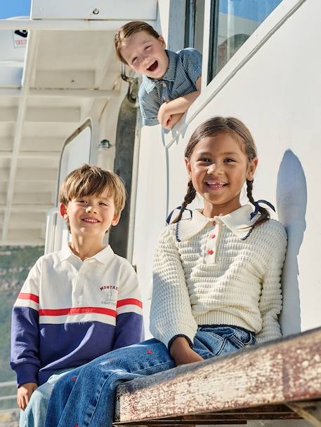 Pull fille en maille fantaisie écru - vertbaudet enfant 