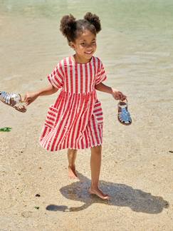 -Robe fille en seersucker