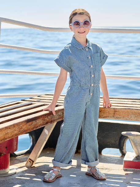 Combi pantalon fille rayée rayé bleu - vertbaudet enfant 