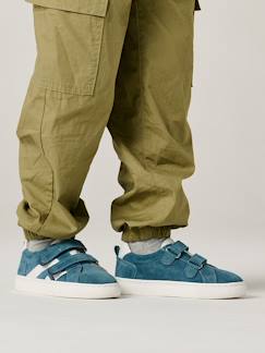 -Baskets enfant cuir scratchs