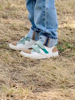 -Baskets enfant cuir scratchs