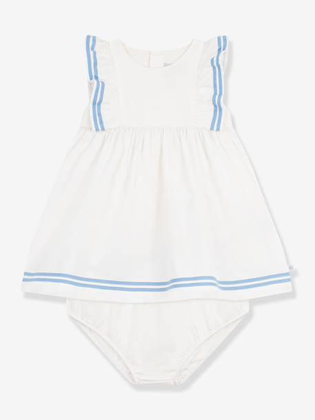 Robe bébé fille coton et bloomer blanc - vertbaudet enfant 
