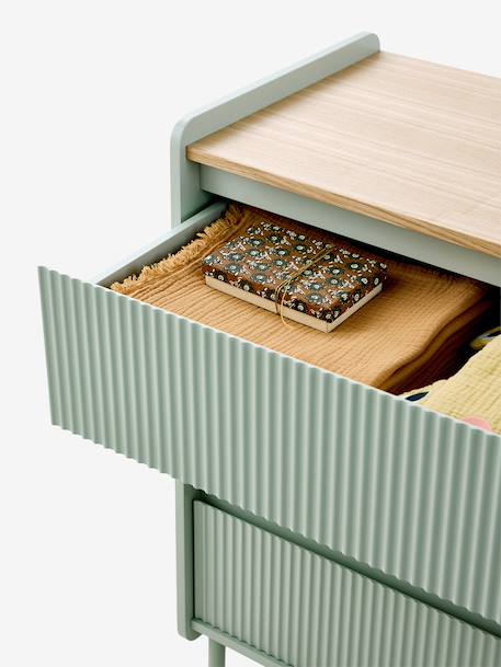 Commode 3 tiroirs Cannelé 42 cm vert - vertbaudet enfant 