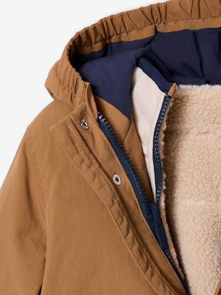 Parka 3 en 1 garçon doublure sherpa noix de pécan - vertbaudet enfant 