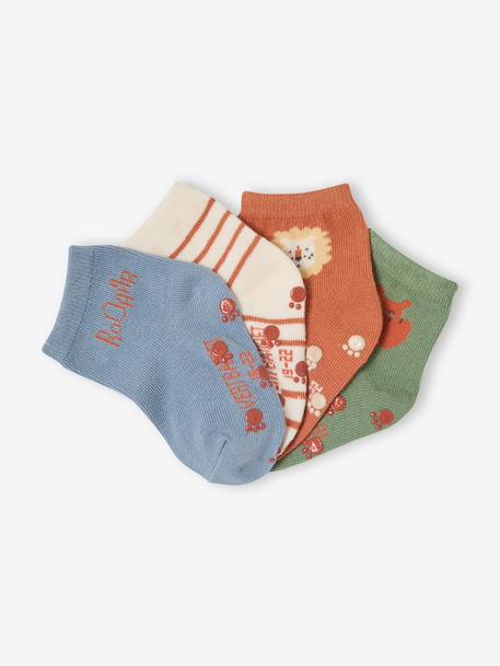 Lot de 4 paires de chaussettes bébé garçon bleu glacier - vertbaudet enfant 
