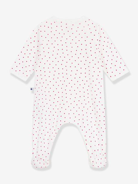 Pyjama baby katoen klein hartje PETIT BATEAU wit - vertbaudet enfant 