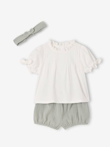Bébé-Ensemble 3 pièces bébé fille coton