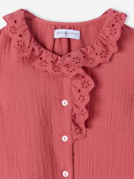 Blouse met ruches oudroze - vertbaudet enfant 